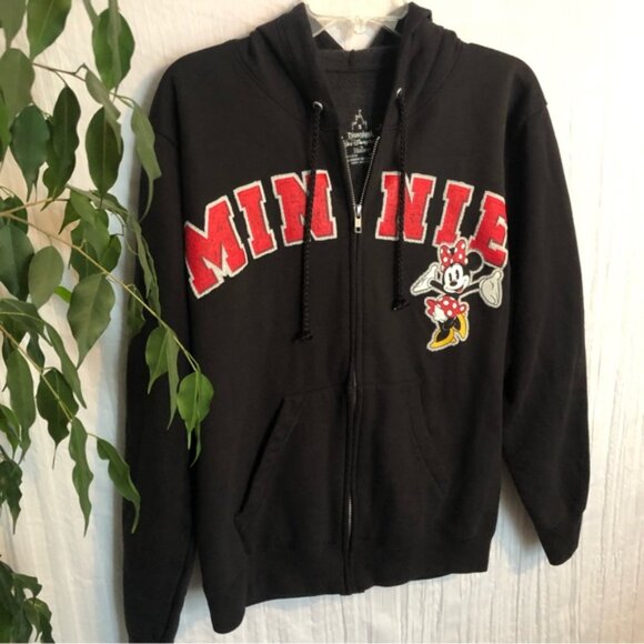DISNEY WORLD black Sz S Minnie Mouse zip up hoodie by Hanes & LULAROE leggings - Picture 2 of 14